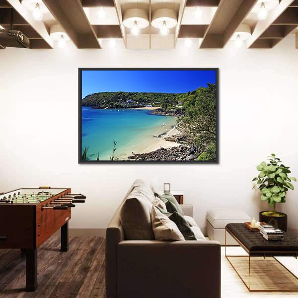 Salcombe Ria In South Devon Canvas Wall Art-3 Horizontal-Gallery Wrap-25" x 16"-Tiaracle