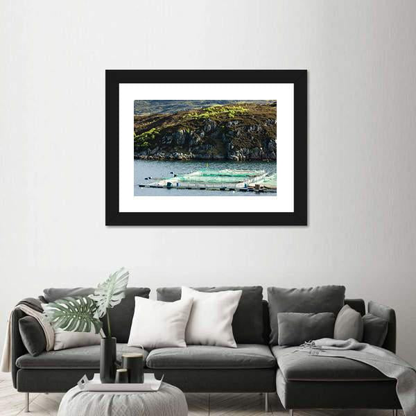 Salmon Farm Loch A Chairn Bhain Canvas Wall Art-3 Horizontal-Gallery Wrap-25" x 16"-Tiaracle
