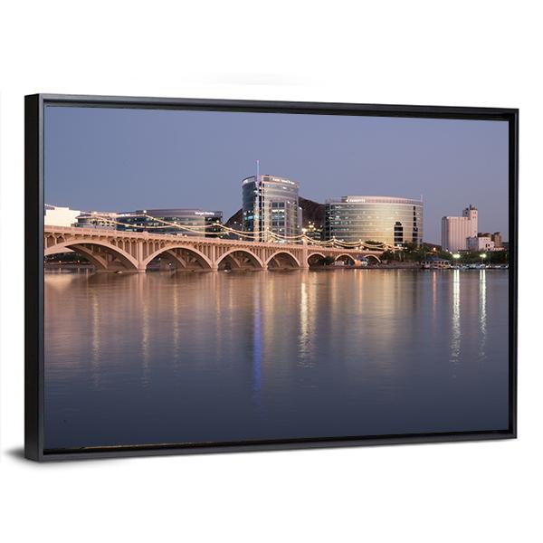 Salt River At Tempe Town Lake Canvas Wall Art-3 Horizontal-Gallery Wrap-25" x 16"-Tiaracle