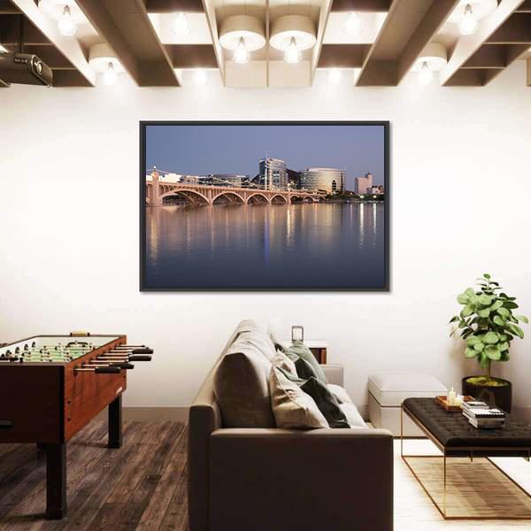 Salt River At Tempe Town Lake Canvas Wall Art-3 Horizontal-Gallery Wrap-25" x 16"-Tiaracle