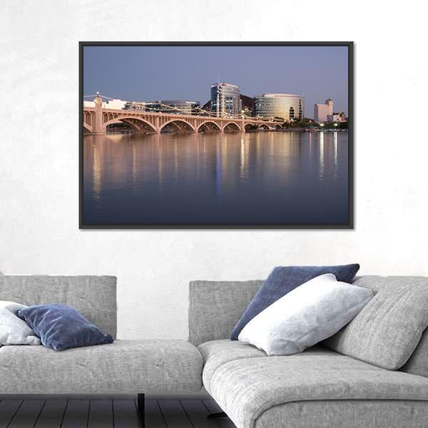 Salt River At Tempe Town Lake Canvas Wall Art-3 Horizontal-Gallery Wrap-25" x 16"-Tiaracle