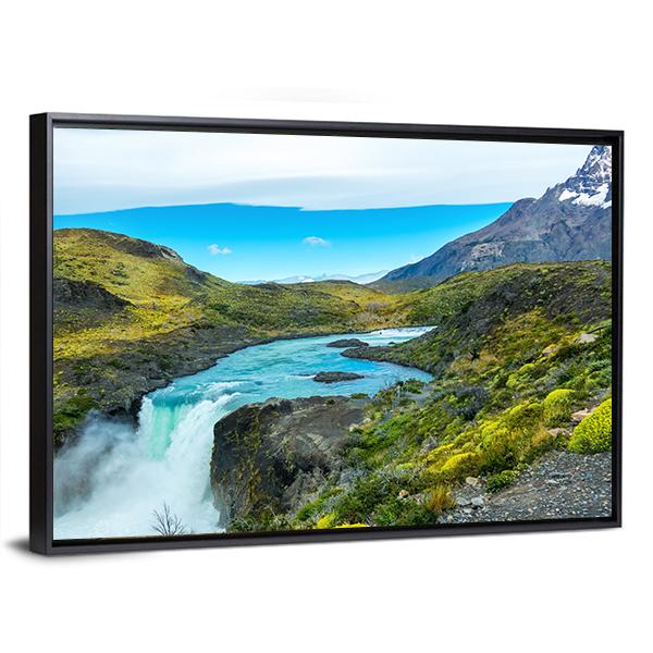 Salto Grande waterfall In Chile Canvas Wall Art-5 Horizontal-Gallery Wrap-22" x 12"-Tiaracle