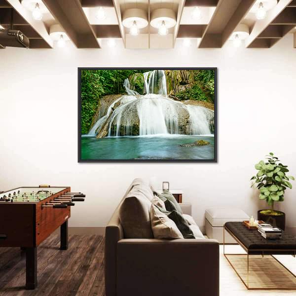 Saluopa Waterfall In Tentena Indonesia Canvas Wall Art-5 Horizontal-Gallery Wrap-22" x 12"-Tiaracle