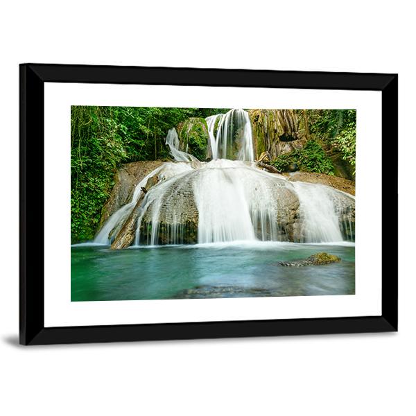 Saluopa Waterfall In Tentena Indonesia Canvas Wall Art-5 Horizontal-Gallery Wrap-22" x 12"-Tiaracle