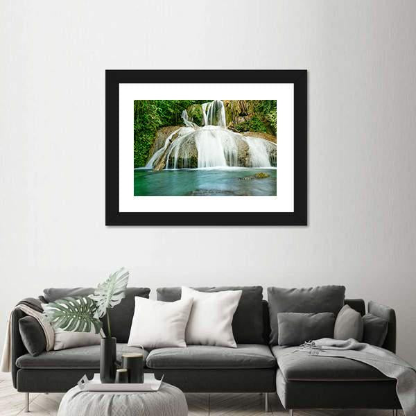 Saluopa Waterfall In Tentena Indonesia Canvas Wall Art-5 Horizontal-Gallery Wrap-22" x 12"-Tiaracle