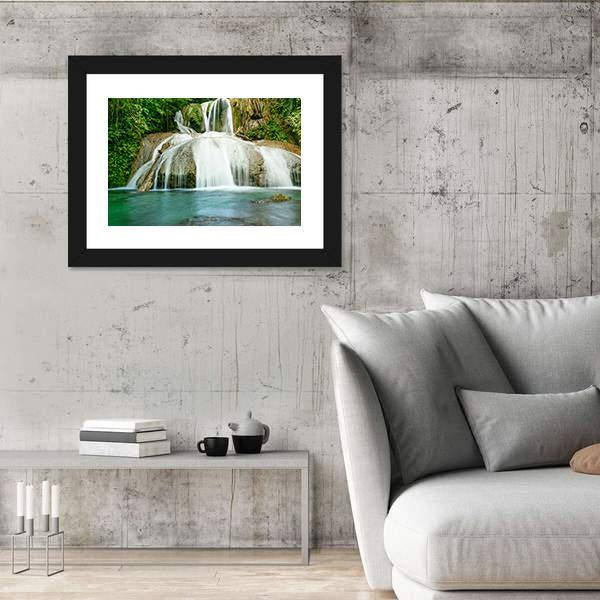 Saluopa Waterfall In Tentena Indonesia Canvas Wall Art-5 Horizontal-Gallery Wrap-22" x 12"-Tiaracle