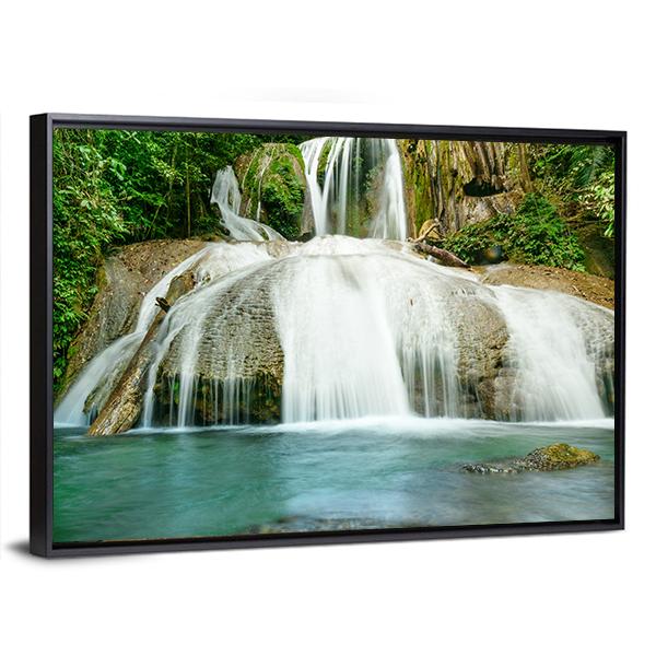 Saluopa Waterfall In Tentena Indonesia Canvas Wall Art-5 Horizontal-Gallery Wrap-22" x 12"-Tiaracle