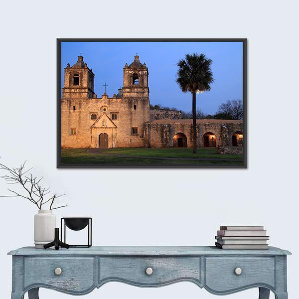 San Antonio Missions National Historical Park In Texas Canvas Wall Art-1 Piece-Floating Frame-24" x 16"-Tiaracle