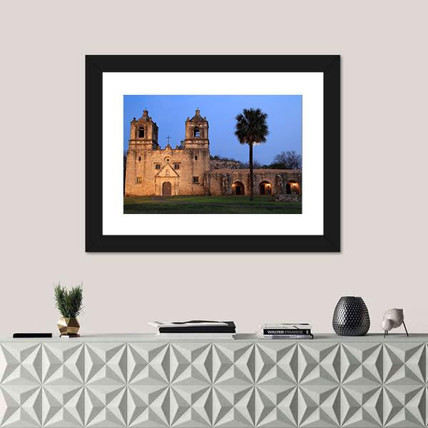 San Antonio Missions National Historical Park In Texas Canvas Wall Art-1 Piece-Framed Print-20" x 16"-Tiaracle