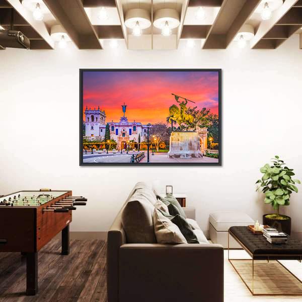 San Diego City In California At Dawn Canvas Wall Art-3 Horizontal-Gallery Wrap-25" x 16"-Tiaracle