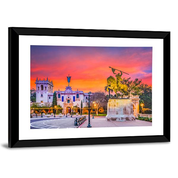 San Diego City In California At Dawn Canvas Wall Art-3 Horizontal-Gallery Wrap-25" x 16"-Tiaracle