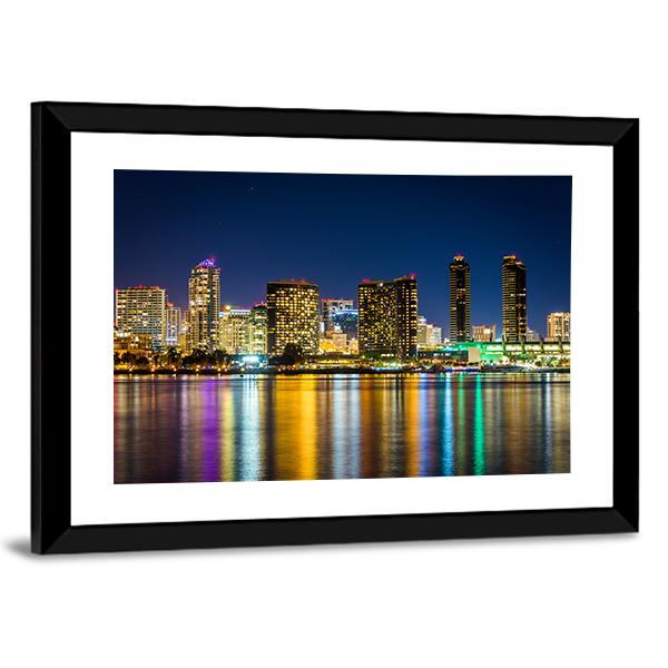 San Diego Skyline From Centennial Park Canvas Wall Art-3 Horizontal-Gallery Wrap-25" x 16"-Tiaracle