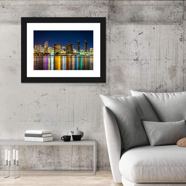 San Diego Skyline From Centennial Park Canvas Wall Art-5 Horizontal-Gallery Wrap-22" x 12"-Tiaracle