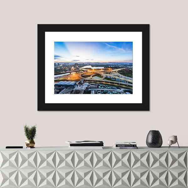 San Francisco City At Night Canvas Wall Art-5 Horizontal-Gallery Wrap-22" x 12"-Tiaracle