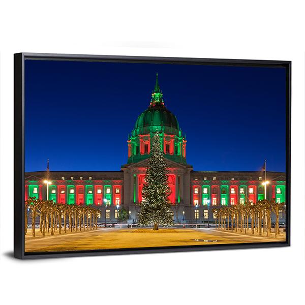 San Francisco City Hall Canvas Wall Art-3 Horizontal-Gallery Wrap-25" x 16"-Tiaracle