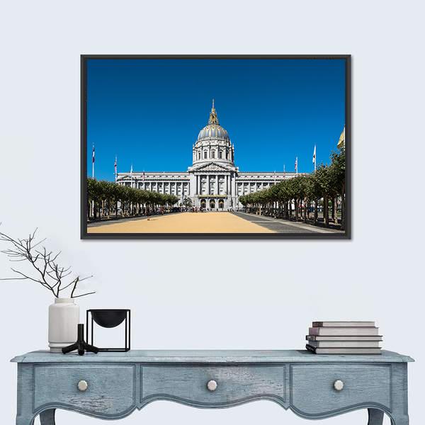 San Francisco's City Hall Canvas Wall Art-1 Piece-Floating Frame-24" x 16"-Tiaracle