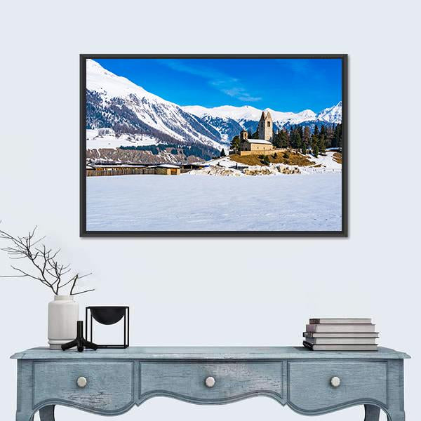 San Gian Church In Switzerland Canvas Wall Art-1 Piece-Floating Frame-24" x 16"-Tiaracle