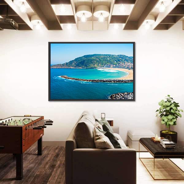San Sebastian City View Canvas Wall Art-1 Piece-Floating Frame-24" x 16"-Tiaracle