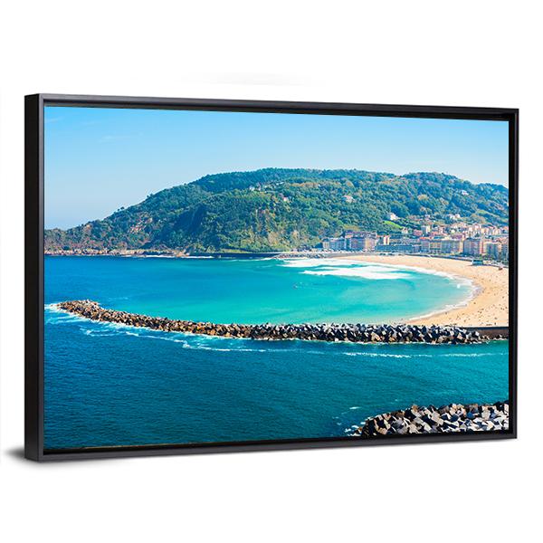 San Sebastian City View Canvas Wall Art-5 Horizontal-Gallery Wrap-22" x 12"-Tiaracle