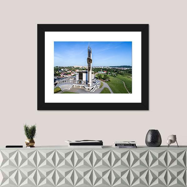Sanctuary Of Divine Mercy Canvas Wall Art-1 Piece-Framed Print-20" x 16"-Tiaracle