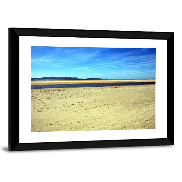 Sand Beach At Burry Port Canvas Wall Art-3 Horizontal-Gallery Wrap-25" x 16"-Tiaracle