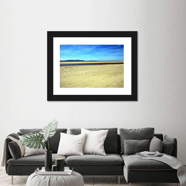 Sand Beach At Burry Port Canvas Wall Art-3 Horizontal-Gallery Wrap-25" x 16"-Tiaracle
