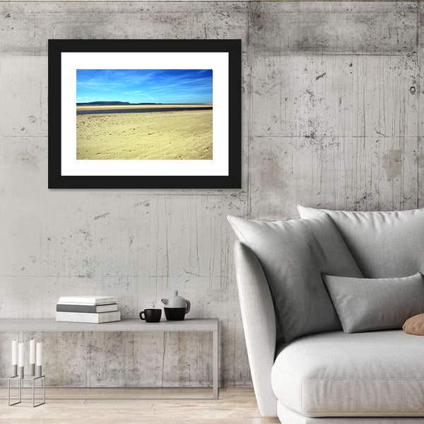 Sand Beach At Burry Port Canvas Wall Art-3 Horizontal-Gallery Wrap-25" x 16"-Tiaracle