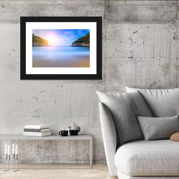 Sand Beach In Close Bay Canvas Wall Art-3 Horizontal-Gallery Wrap-25" x 16"-Tiaracle