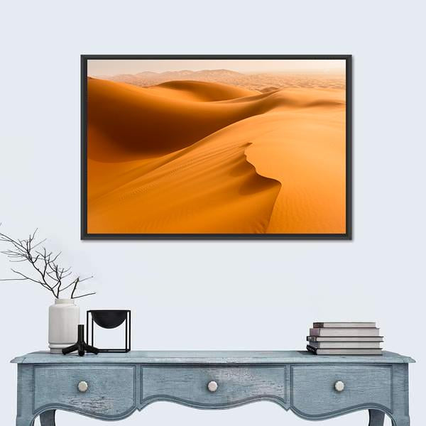 Sand Dunes In The Sahara Desert Merzouga Morocco Canvas Wall Art-1 Piece-Floating Frame-24" x 16"-Tiaracle
