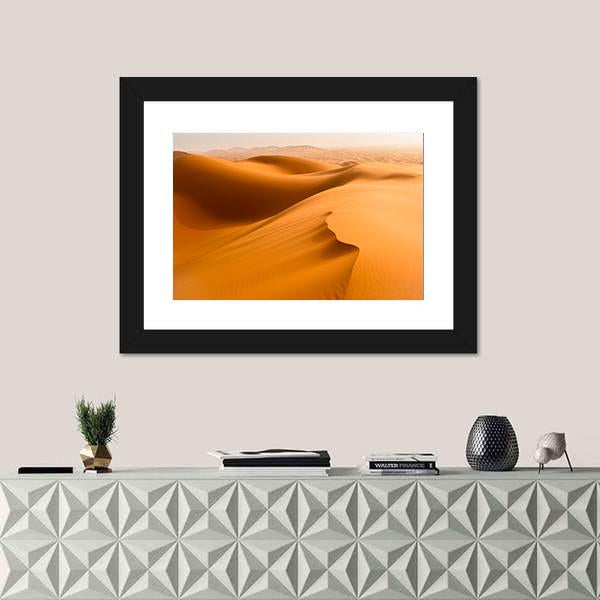 Sand Dunes In The Sahara Desert Merzouga Morocco Canvas Wall Art-1 Piece-Framed Print-20" x 16"-Tiaracle