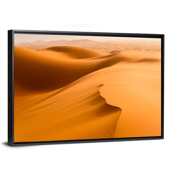 Sand Dunes In The Sahara Desert Merzouga Morocco Canvas Wall Art-3 Horizontal-Gallery Wrap-25" x 16"-Tiaracle