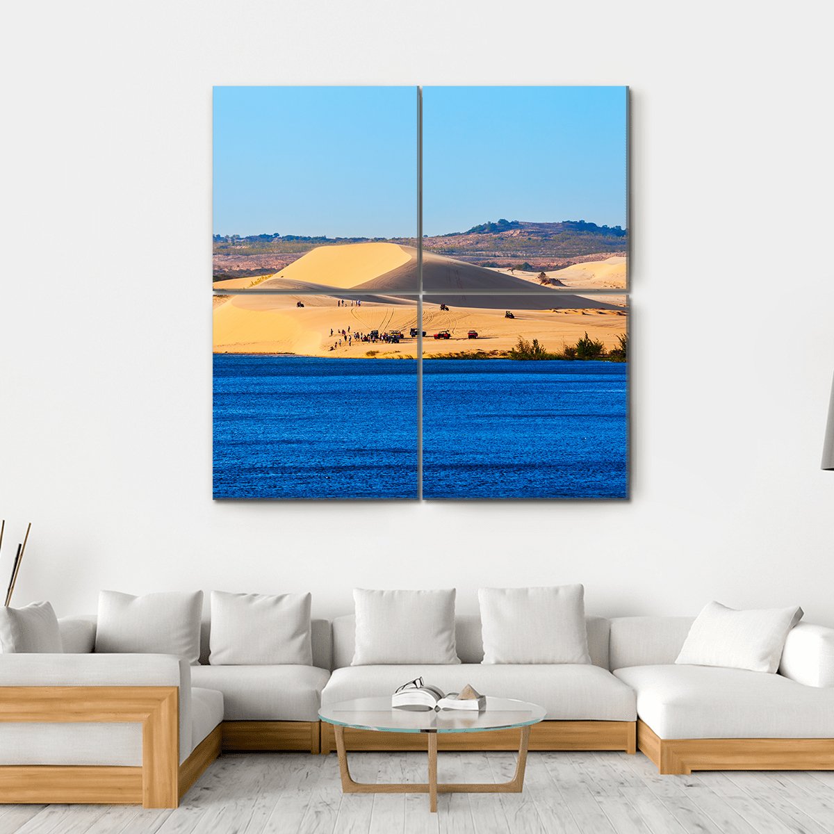 Sand Dunes On Sunset Near Lake In Vietnam Canvas Wall Art-4 Square-Gallery Wrap-17" x 17"-Tiaracle