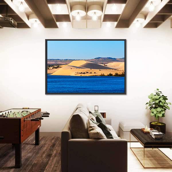 Sand Dunes On Sunset Near Lake In Vietnam Canvas Wall Art-3 Horizontal-Gallery Wrap-25" x 16"-Tiaracle