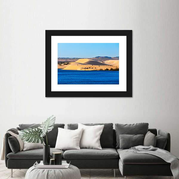 Sand Dunes On Sunset Near Lake In Vietnam Canvas Wall Art-3 Horizontal-Gallery Wrap-25" x 16"-Tiaracle