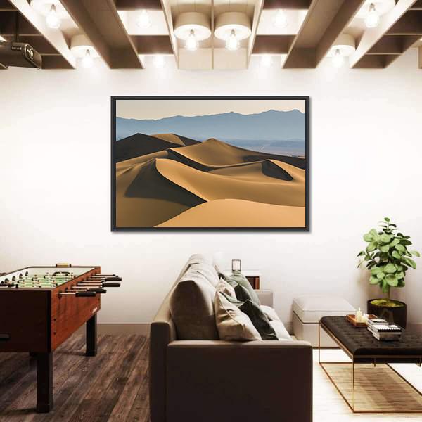 Sand Dunes Over Sunrise Sky Canvas Wall Art-1 Piece-Floating Frame-24" x 16"-Tiaracle