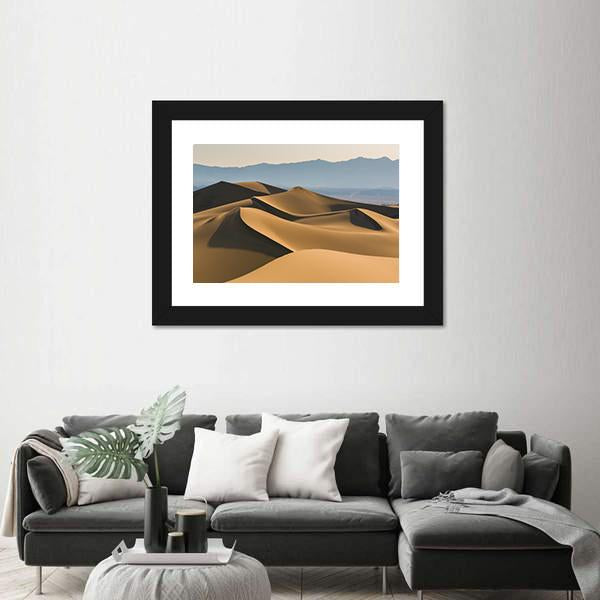 Sand Dunes Over Sunrise Sky Canvas Wall Art-1 Piece-Framed Print-20" x 16"-Tiaracle