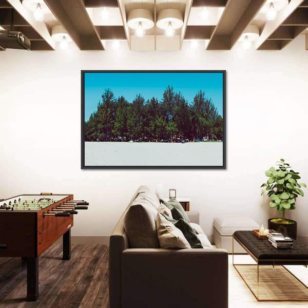 Sand Dunes With Trees And Sepang Beach Canvas Wall Art-3 Horizontal-Gallery Wrap-25" x 16"-Tiaracle