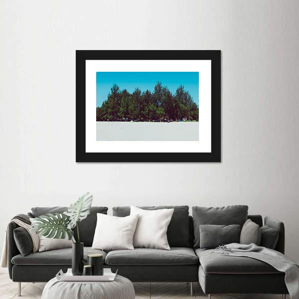 Sand Dunes With Trees And Sepang Beach Canvas Wall Art-3 Horizontal-Gallery Wrap-25" x 16"-Tiaracle