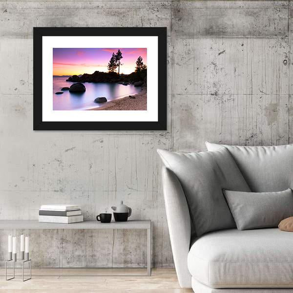 Sand Harbor Beach In Lake Tahoe Canvas Wall Art-5 Horizontal-Gallery Wrap-22" x 12"-Tiaracle