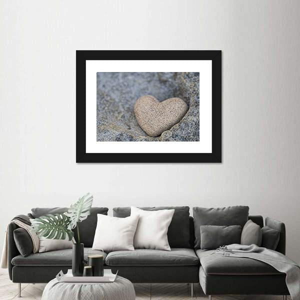 Sand Look Alike Heart Canvas Wall Art-1 Piece-Framed Print-20" x 16"-Tiaracle