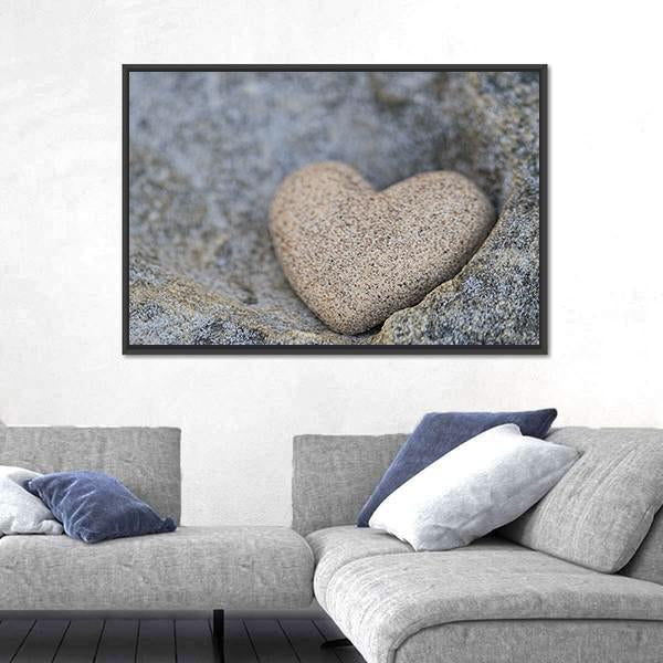 Sand Look Alike Heart Canvas Wall Art-5 Horizontal-Gallery Wrap-22" x 12"-Tiaracle