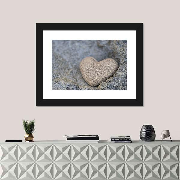 Sand Look Alike Heart Canvas Wall Art-5 Horizontal-Gallery Wrap-22" x 12"-Tiaracle