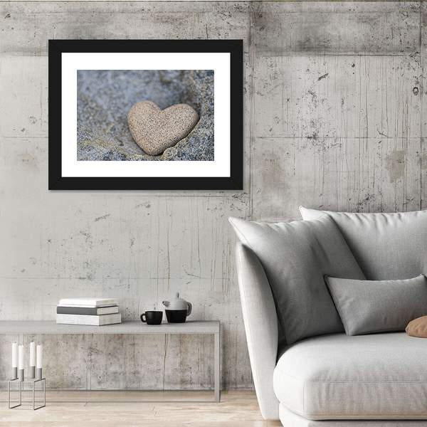 Sand Look Alike Heart Canvas Wall Art-5 Horizontal-Gallery Wrap-22" x 12"-Tiaracle