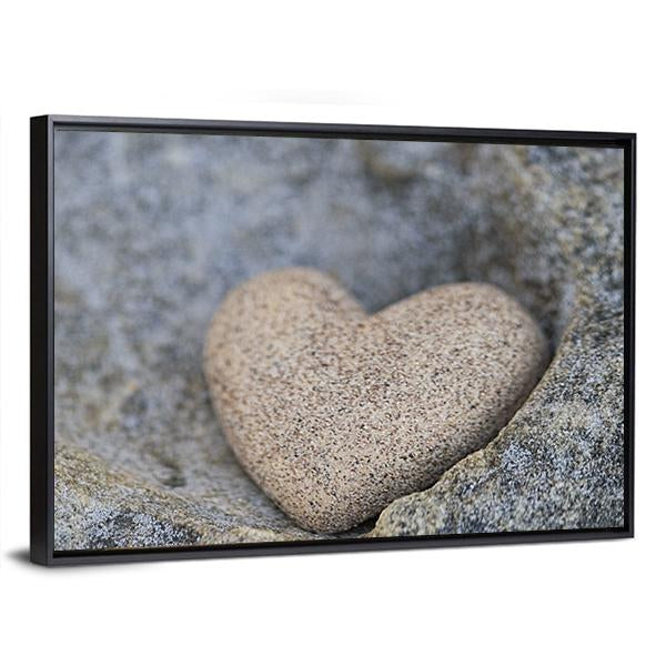 Sand Look Alike Heart Canvas Wall Art-5 Horizontal-Gallery Wrap-22" x 12"-Tiaracle