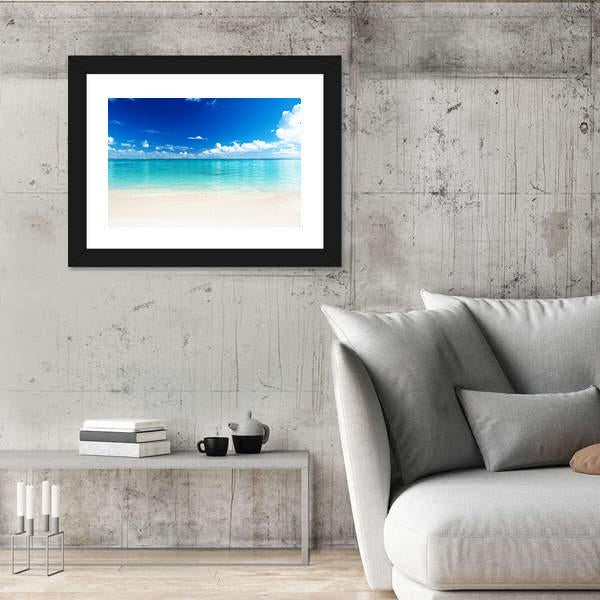 Sand Of Beach And Caribbean Sea Canvas Wall Art-3 Horizontal-Gallery Wrap-25" x 16"-Tiaracle