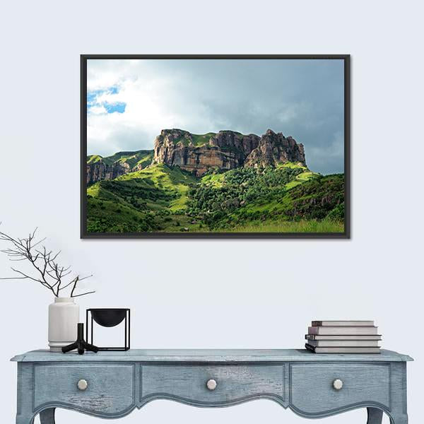 Sandstone Rock Drakensberg Mountains Canvas Wall Art-1 Piece-Floating Frame-24" x 16"-Tiaracle