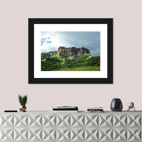 Sandstone Rock Drakensberg Mountains Canvas Wall Art-1 Piece-Framed Print-20" x 16"-Tiaracle