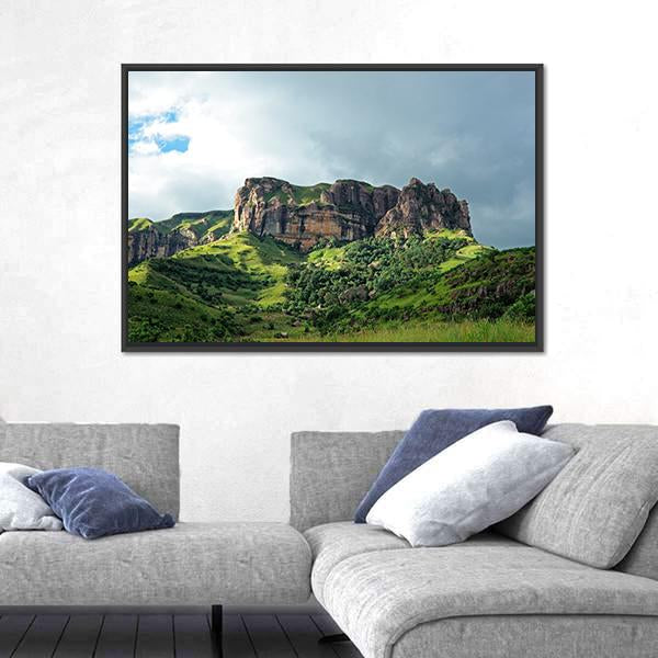 Sandstone Rock Drakensberg Mountains Canvas Wall Art-3 Horizontal-Gallery Wrap-25" x 16"-Tiaracle