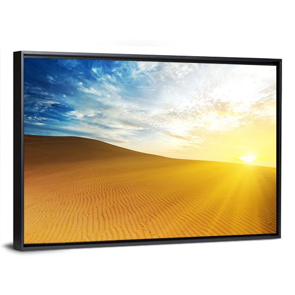Sandy Desert At Sunrise Time Vietnam Mui ne Canvas Wall Art-3 Horizontal-Gallery Wrap-25" x 16"-Tiaracle