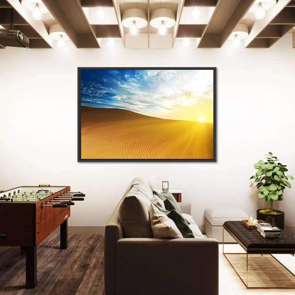 Sandy Desert At Sunrise Time Vietnam Mui ne Canvas Wall Art-3 Horizontal-Gallery Wrap-25" x 16"-Tiaracle